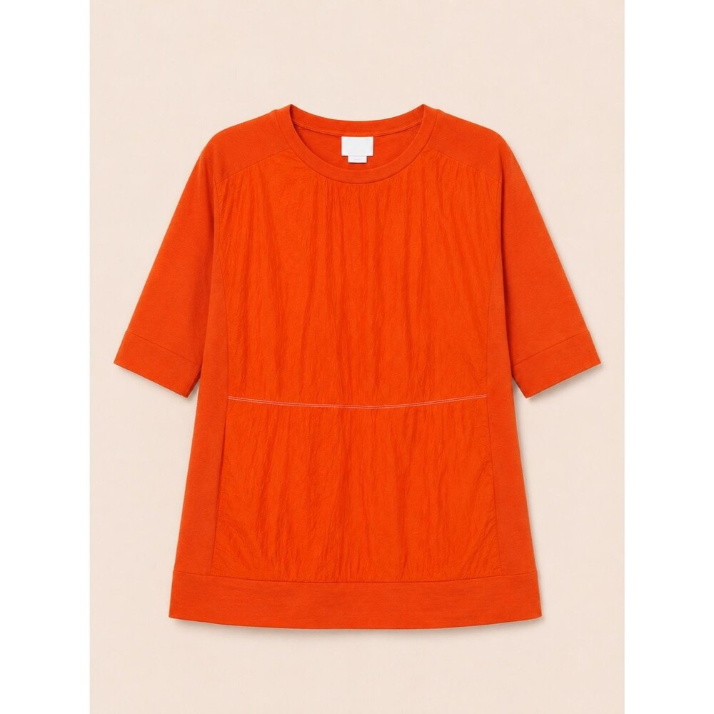 $248 DKNY Pure Mixed Media Top Bright Orange Size Small NWT $248 MSRP - Picture 2 of 9